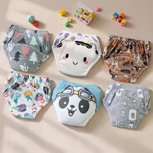 6pcs Toddler Diaper Pants Training Washable Diapers Breathable Cartoon Pattern All Seasons Suitable, Comfortable and Durable Baby Underwear