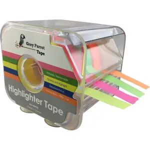 Fluorescent Neon Removable Highlighter Tape 4 Colors Pack 0.35in(9mm) x 790in Per Roll for Office Craft Yellow Orange Green Pink