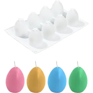 Egg Molds, 8-Cavity Easter Egg  Mold, Egg Shaped Mold   Shape  Candy Fondant Egg Molds For Dessert  Baking Soap  Lotion Bar