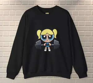 Powerpuff Girls Sweatshirt – Cute Cartoon Workout Top for Fans, Powerpuffff Graphic Gift, Casual Streetwear Top for Men & Women