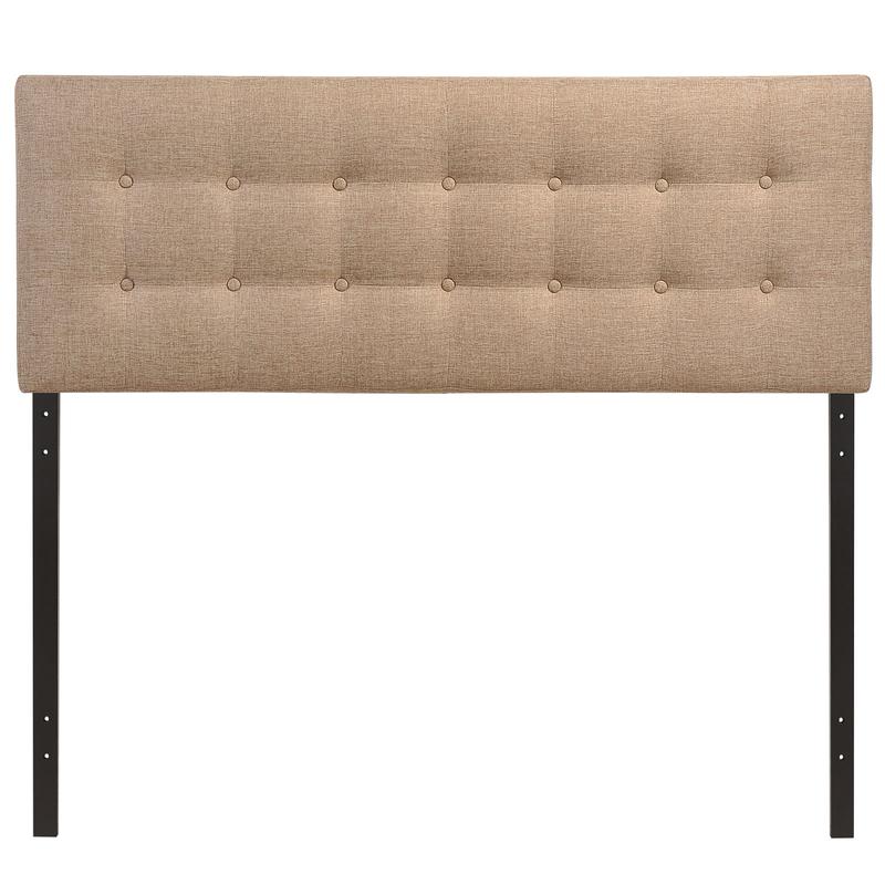 Modway Emily Queen Upholstered Fabric Headboard in Beige