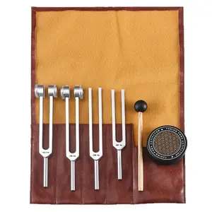 Sound Healing Tuning Fork Set - 128Hz, 136.1Hz, 256Hz, 384Hz with Activator -Sound Therapy for Stress Relief, Deep Relaxation & Chakra Balancing