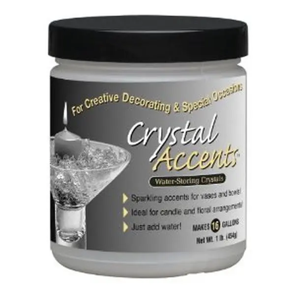 JRM Chemical CA-100O Black Onyx Crystal Accents, 1 lb Jar - Pack of 6, Non-Natural Crystal Decorations for Weddings, Holidays, Crafters, Home Ornaments, Ice/Heat Packs