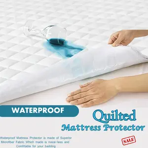 100% Waterproof Mattress Cover Quilted Cover Pad - Waterproof Mattress Protector with Elastic Band, Full Twin, King & Calfornia-King, Hotel Quality, Breathable Vinyl Design