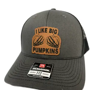 I Like Big Pumpkins Leather Patch Trucker Hat