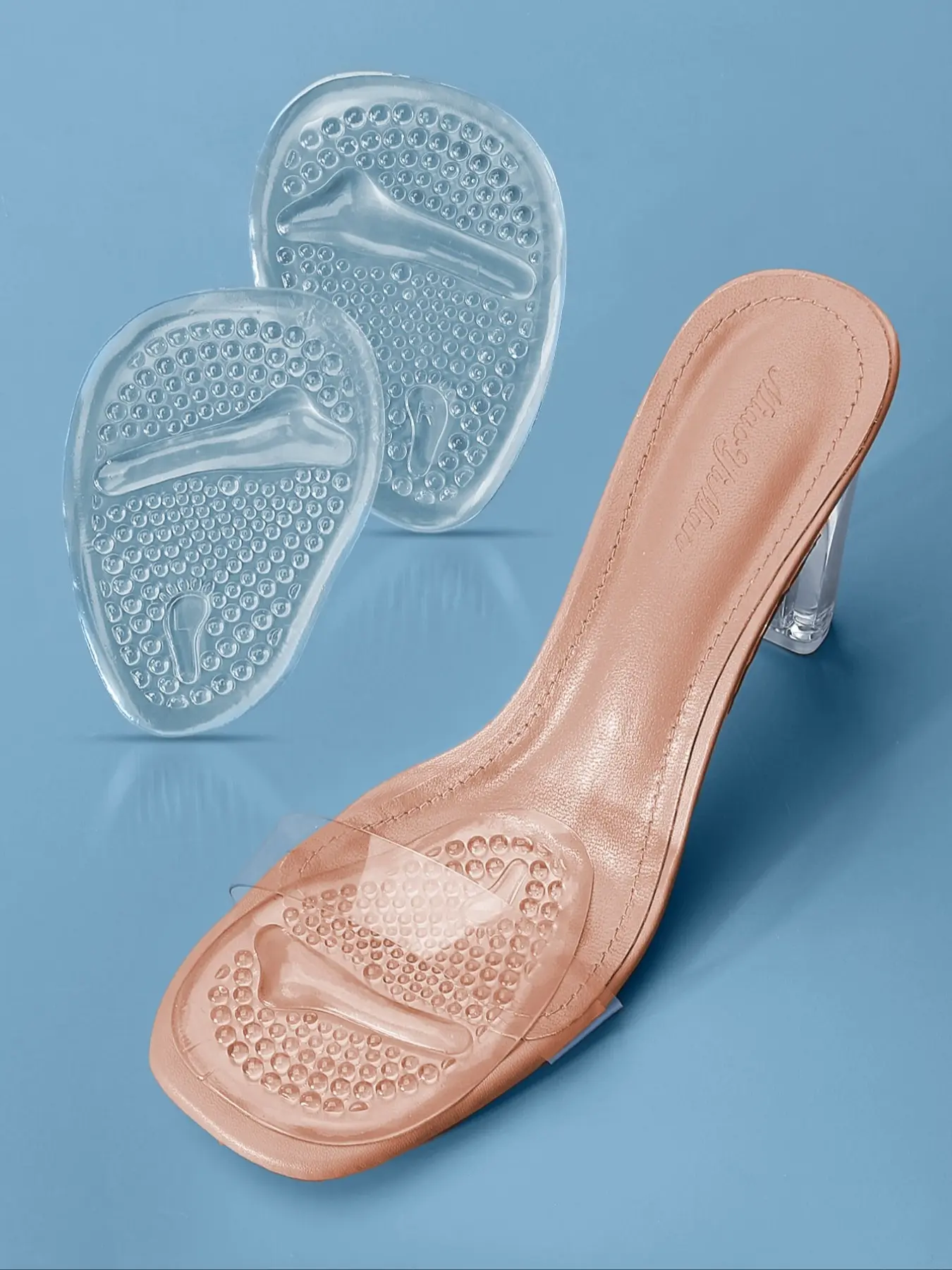 Non-Slip Gel Insoles for High Heels, Soft Insole, Breathable Moisture-Wicking Half-Size Inserts for All-Day Comfort