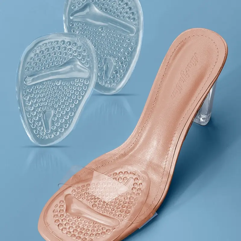 Non-Slip Gel Insoles for High Heels, Soft Shoes Insole, Silicone Insoles, Breathable Moisture-Wicking Half-Size Inserts for All-Day Comfort