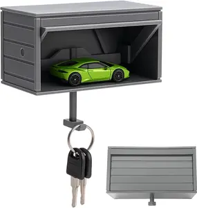 Car Garage Key Holder with Opening Door​ - 3D Printed Wall Mount Organizer for Keys, Saves Space & Adds Fun to Entryway Ideal for Housewarming, Father’s Day, or Birthdays
