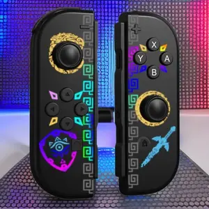 Wireless Game Controller for Switch, Ergonomic Grip, Dual Vibration, Cool Lights, Yzc-528 Model, 3.7v Power Consumption, Accessories