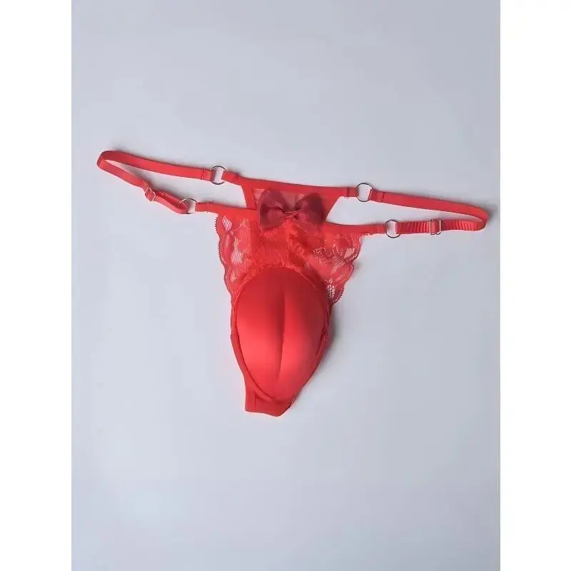 Adjustable Strap Mesh Lace Briefs 3D Padded Design Soft Skin-Friendly Slim Fit Intimate Wear For Daily Styling Cosplay Party Outfit