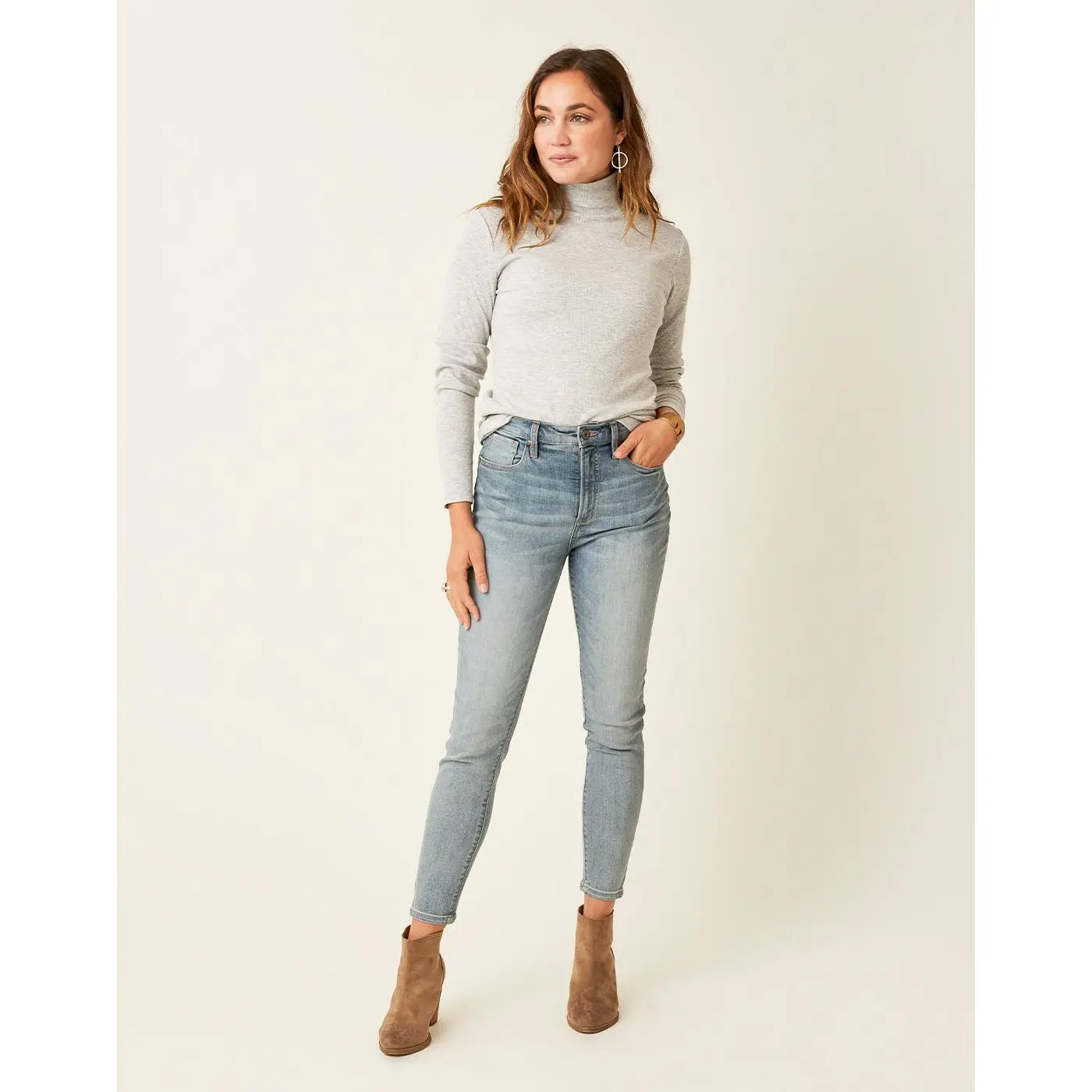 Denia Top: Light Heather Grey - FINAL SALE