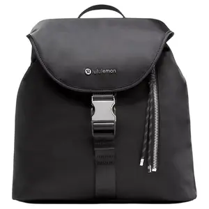Lululemon Drawstring 10L Recycled Nylon Bucket Backpack for Women, Casual Style in Black