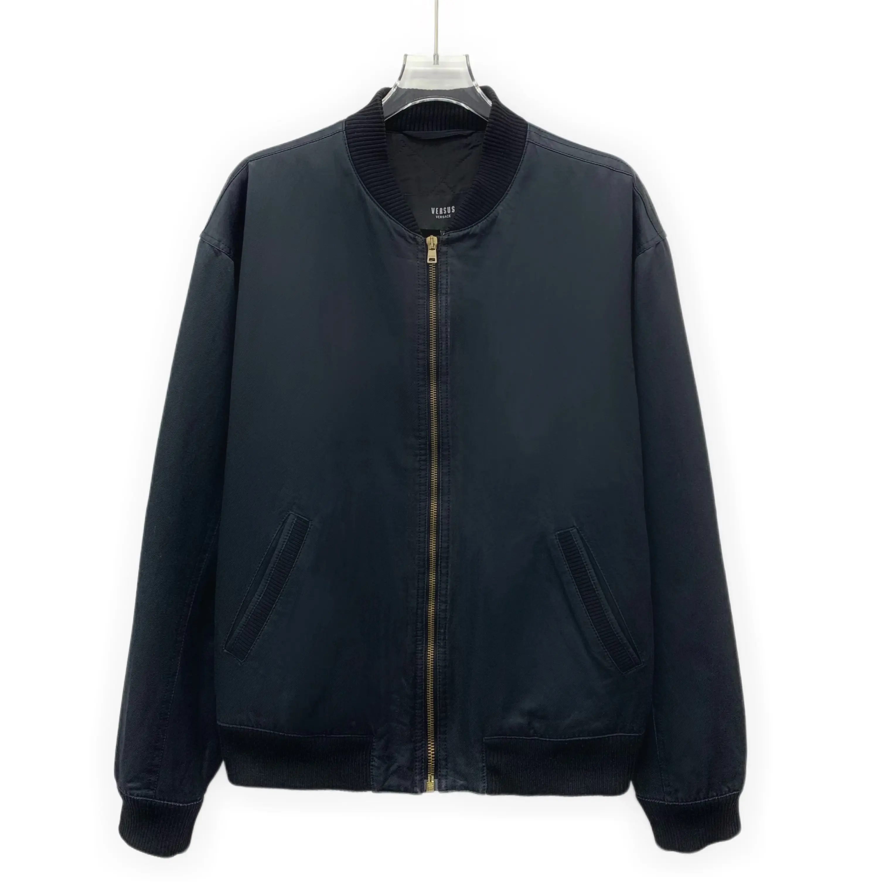 CALUXA- Versace Black Tiger Embroidered Cotton Zip Jacket Size 48