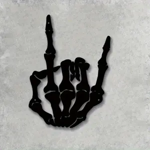 Halloween Gothic Skeleton Metal Wall Art Heavy Duty Iron Sculpture Artistic Indoor Outdoor Decor Wall Decoration for Living Room Patio Fence Edgy Rocker Statement Piece