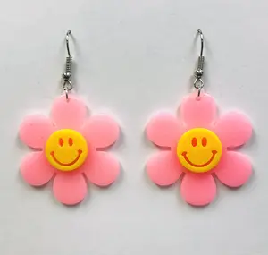 Smiley Sunflower earrings PINK