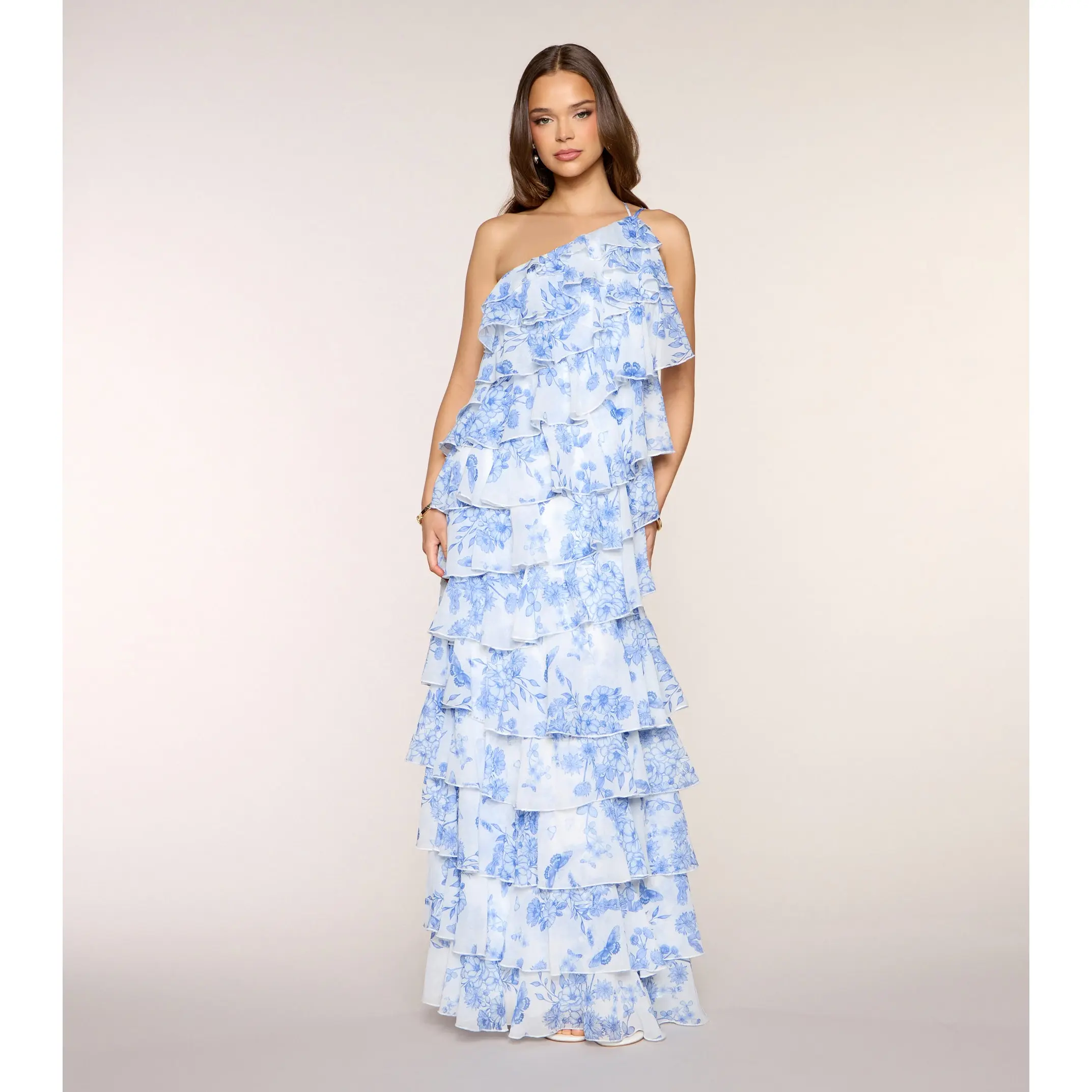 Steffanie Floral Chiffon Formal Dress