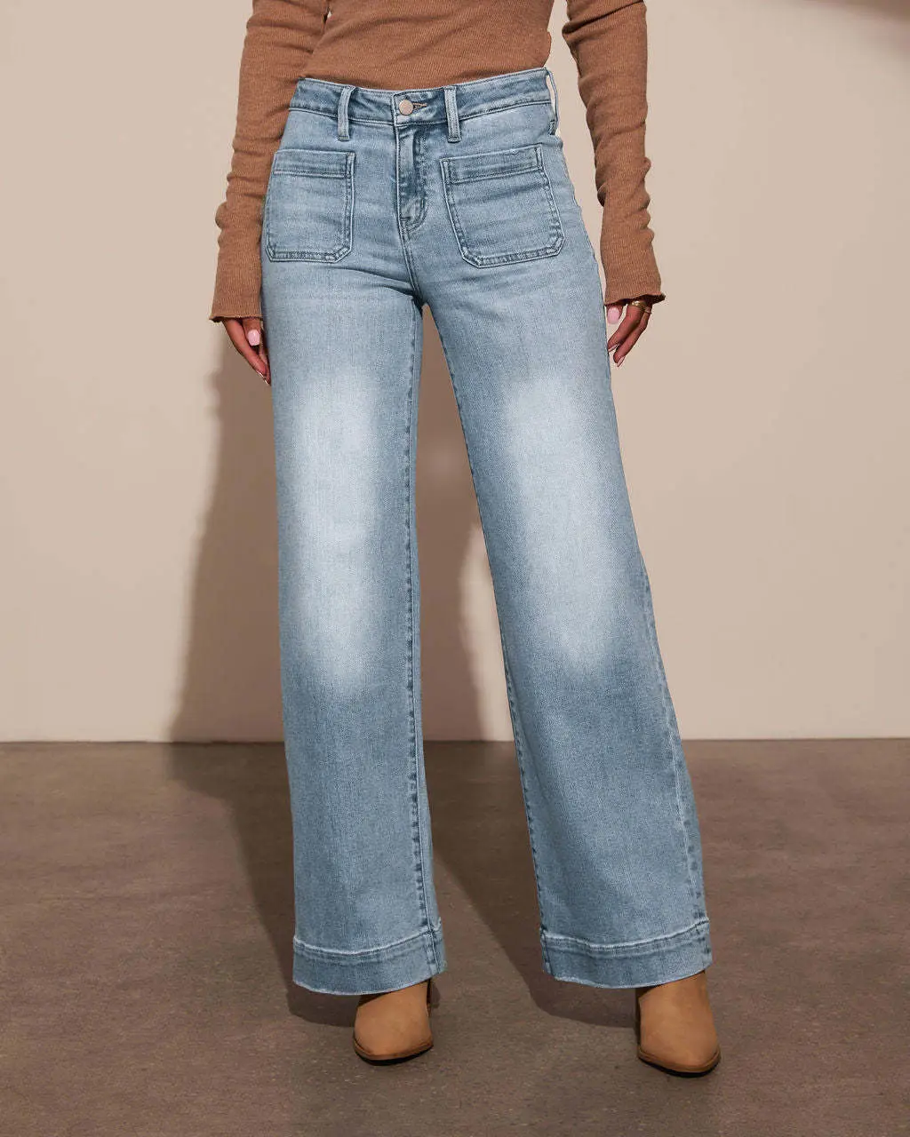 2026 New Spring Women's High-Waist High-Stretch Washed Jeans, Slim-Fit Wide-Leg Vintage Straight-Leg Trousers