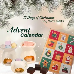 12 Days of Christmas Mini Soy Wax Candle Advent Calendar | Handmade | 12 Unique Holiday Fragrance Scents | Xmas Gift for Everyone | Candle Decor