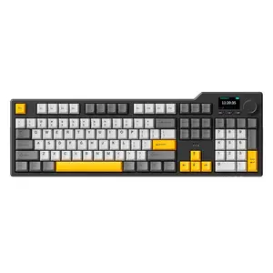 AJAZZ AK35I V3 MAX Full-Size Wireless Mechanical Gaming Keyboard with Rotary Knob and Smart Screen Numeric Keypad. Ideal for Esports and Office Use. Customizable Keyboard. Creamy Keyboard.