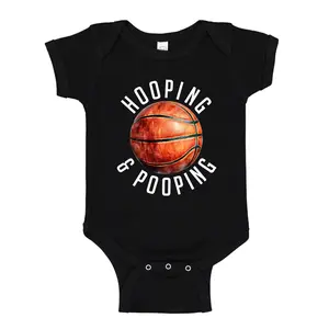 Funny Basketball Baby Bodysuit One Piece Or Toddler T-Shirt Hooping and Pooping Bball Baby Gift