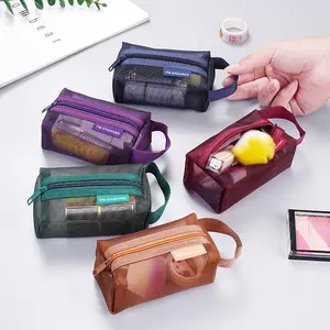 Mini Plain Mesh Zipper Bag, Multifunctional Handbag, Lightweight Key Storage Pouch, Suitable for Lipstick, Earphones, Charger Cable