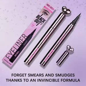 CKNGN Black Liquid Eyeliner with Spiral Fine Tip, Smooth Waterproof Smudge-Proof Quick Dry Makeup Eyeliner, Long-Lasting High Pigment, Heart Cap Design, handmade makeup Valentine’s Day & Christmas Flawless marker makeup eyeliner outdoorfun,thin Eyeliner