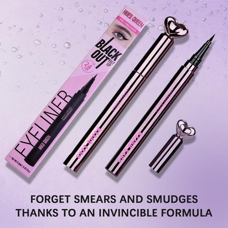 CKNGN Black Liquid Eyeliner with Spiral Fine Tip, Smooth Waterproof Smudge-Proof Quick Dry Makeup Eyeliner, Long-Lasting High Pigment, Heart Cap Design, Gift for Women, Valentine’s Day & Christmas marker makeup eyeliner eyeliner stamp Natural Individual L