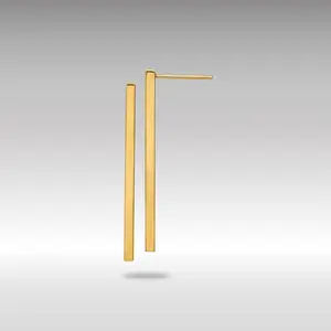 14K Gold Leslie's Polished Post Dangle Bar Earrings - Model LE1822