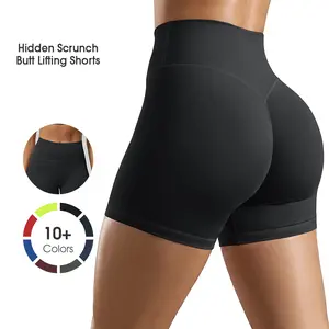 ODODOS Women's Hidden Scrunch Butt Lifting Shorts 5" Inseam - No Front Seam High Waist Booty Sculpting Yoga Biker Shorts