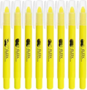 - No Bleed Gel  Highlighters, Yellow, Pack of 8