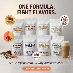 HVO High-Protein Instant Coffee Mix - 10g Protein per Serving, Café-Style Flavors (Caramel Macchiato, Mocha, Latte, Espresso, Cappuccino) - Just Add Water, Ready in 30 Seconds - Hot/Iced for Busy Mornings, Energy Boost