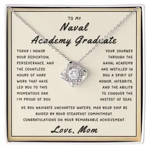 Gift for Daughter From Mom - Anchored In Excellence Love Knot Necklace QV6