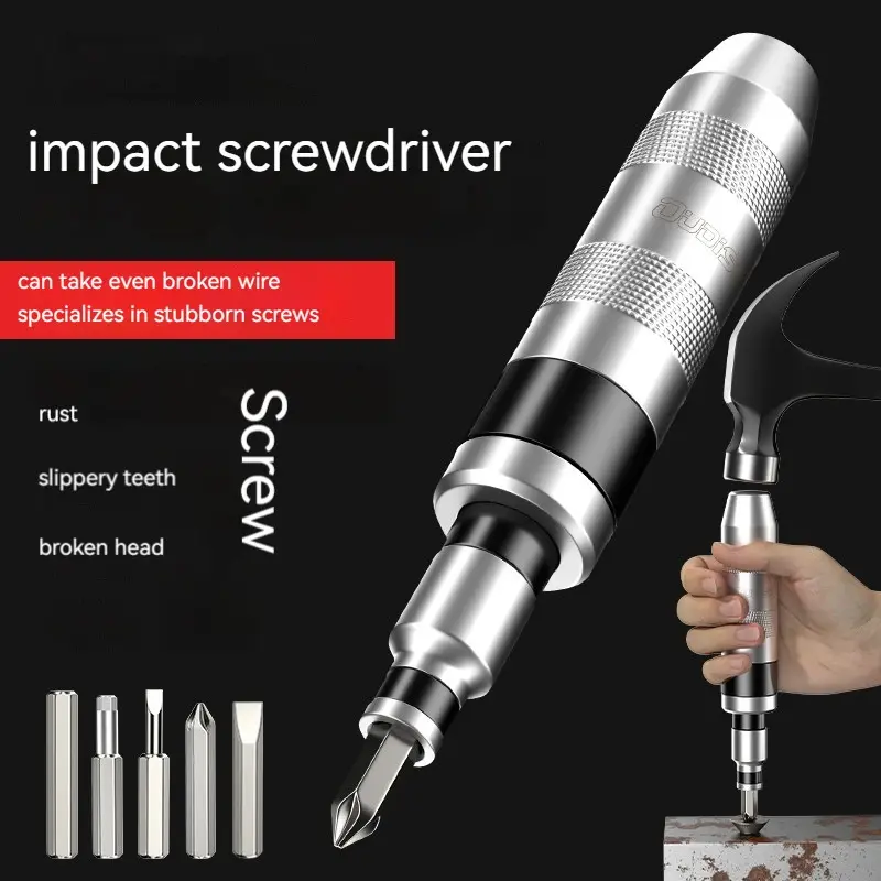 OUDISI 7-13 PCS Impact-Type Reversible Multifunctional Screwdriver Combo Kit, Heavy Duty Impact Tools for Rusted Fasteners, Frozen Bolts