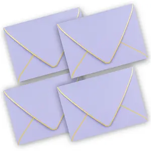 5x7 Envelopes for Invitations with  Border,V-Flap Envelopes 50 Pack,A7 Envelopes for Cards,Wedding,Invitations, Shower,All Occasions(Purple)