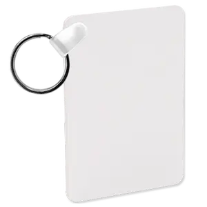 White Gloss Sublimation Aluminum Rectangle Keychain :: 1.6" x 2.25"