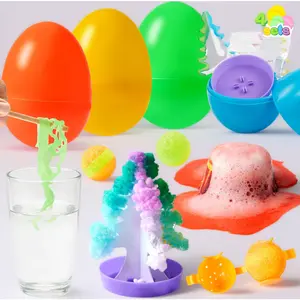 Jumbo Science Experiment Egg Kit (4 Pack) - 4 Prefilled Eggs with Hands-On STEM Activities. Easter Basket Stuffers That Make Learning Fun, Perfect for Egg Hunts & Party Favors