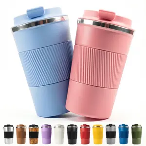 100% Leak-Proof Silicone Vacuum Insulated Thermos Cup, 12/17oz Drinkware for School, Outdoor Use – Portable Car Mug, Easy to Carry, Ideal Gift, Insulated Travel Tumbler for Office, Drink