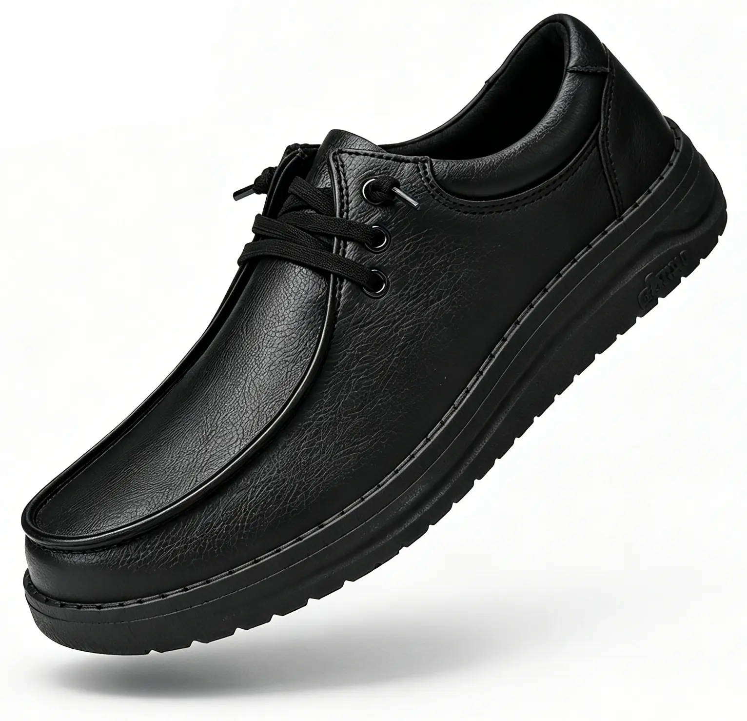 Non Slip Work Shoes for Men, Water & Oil Resistant Leather Slip on Kitchen Shoes, Comfortable Mens Slip Resistant Chef Shoes for Restaurant Food Service, Lightweight Walking Shoes thick sole comfy waterproof design