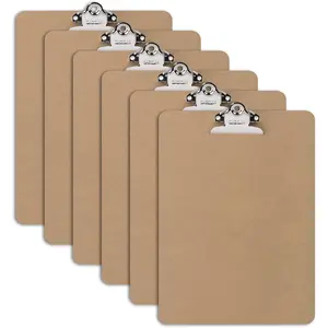 A4 Clipboards,  Clipboard Bulk 6 Packs, Clip Boards 9x12.5 Inch, Wooden Clipboard for Classroom, Brown
