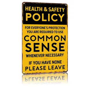 Health Safety Policy Tip Board Poster Decoration ,Metal Sign Wall Art 8 X 12 Inch Suitable For Office,Workspace,Warehouse