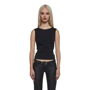 Elegant Turn Short Sleeve Top - Black