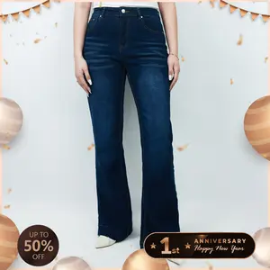 Pwest Women's High Waisted Stretch Tummy Lift Sculpt Flare Jeans