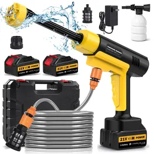 Cordless Portable Washer, 130Bar Handheld Washer with 6-in-1 Nozzle, 2x3.0Ah Battery and 3-Speed Adjustment, Cordless Car Washer for Car, Garden, Patio & Floor Cleaning