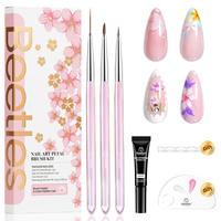 3 Pcs Nail Art Brushes & White Gel