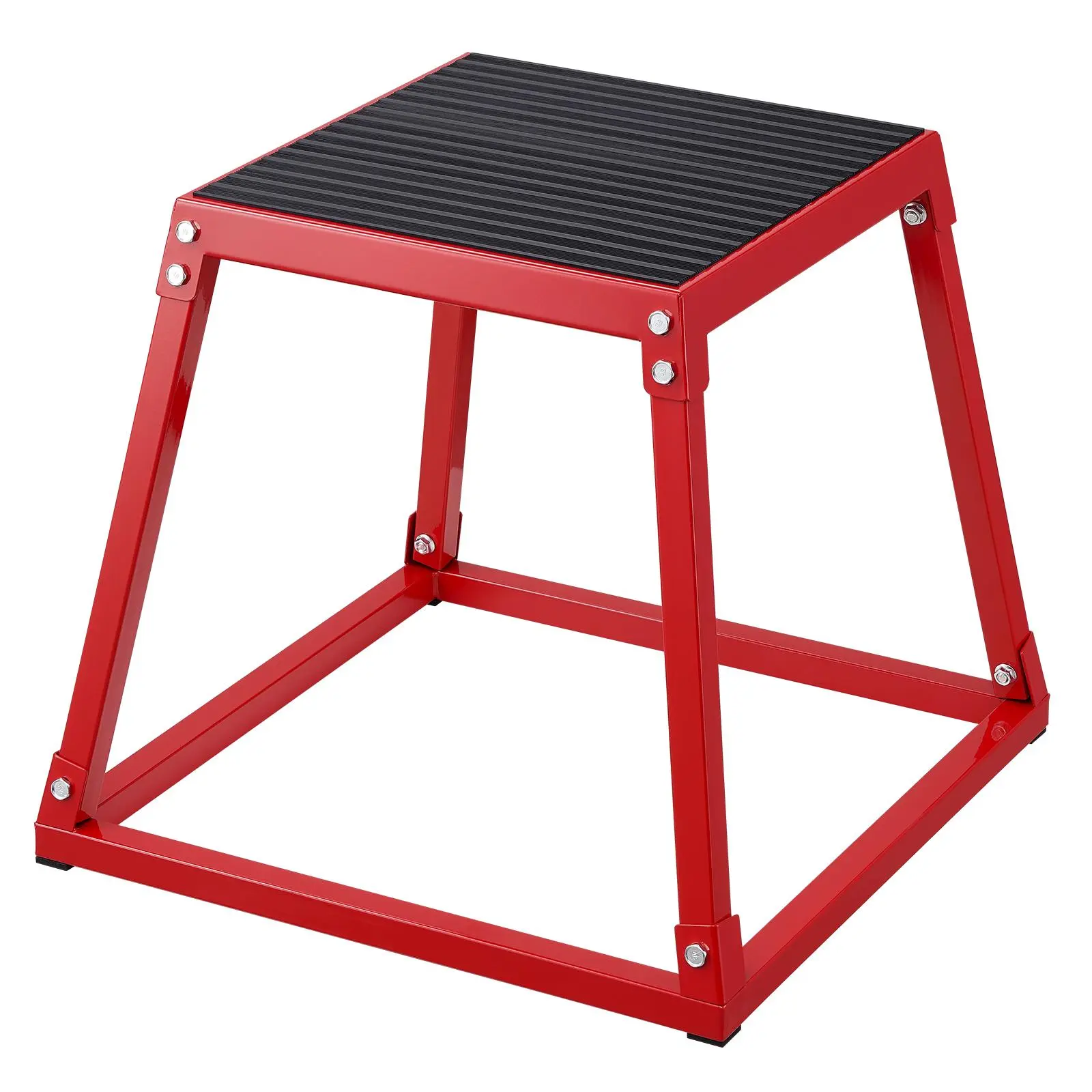 VEVOR Plyometric Jump Box, TikTokShopBlackFriday, 18 Inch Plyo Box, Steel Plyometric Platform and Jumping Agility Box, Anti-Slip Fitness Exercise Step Up Box for Home Gym Training, Conditioning Strength Training, Red