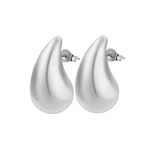Stately Steel Teardrop Earrings