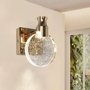 Nordic LED Crystal Wall Lamp, Luxurious Bedroom Bedside Light, Decorative Wall Light, Wall Mounted Design, Rose Gold/silver Color Options, Crystal Material