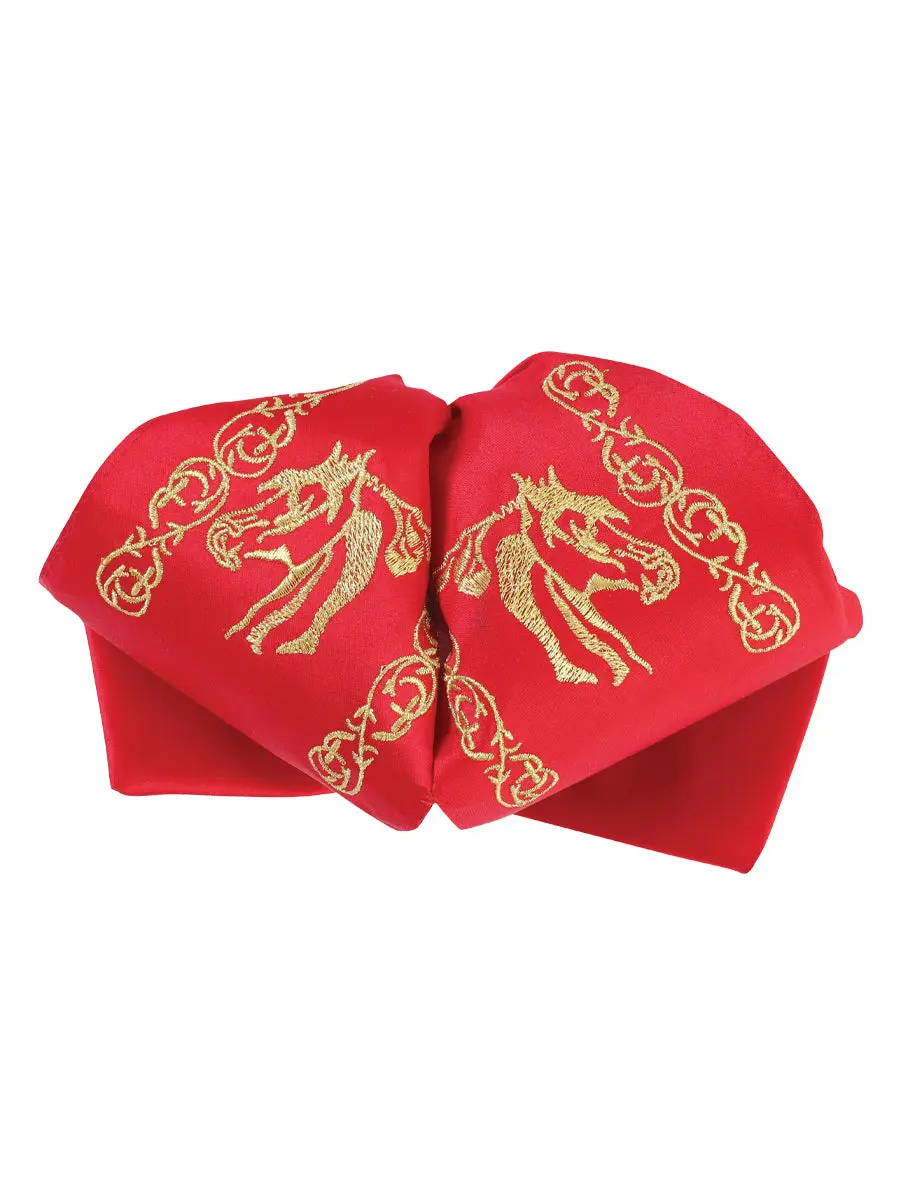 Adult  Mexican Charro Bow Tie 100% Polyester Red/Gold  601767