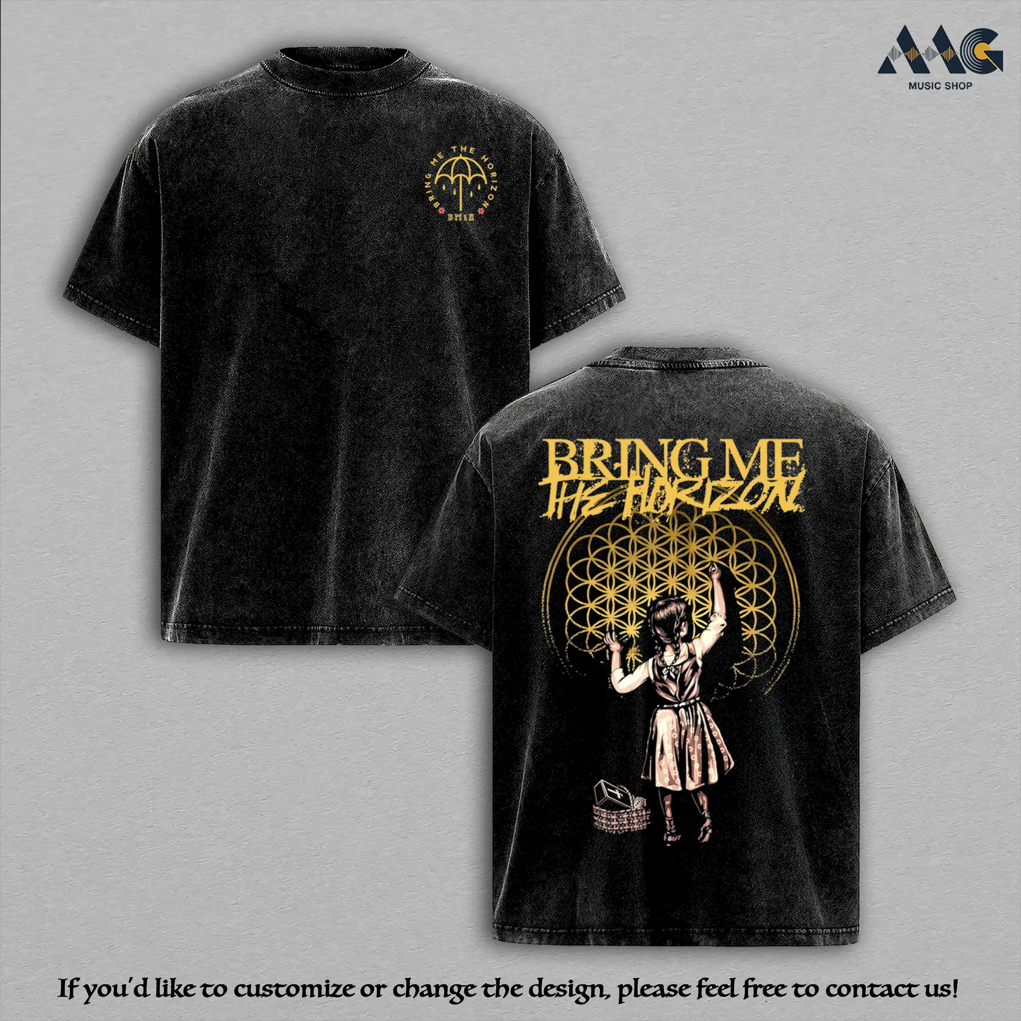 Bring me Horizon Shirts Bmth Rock Music Shirts Bring Me Horizon Merchandise o collar short-sleeved shirts unisex family clothing Hoodie & Sweatshirt