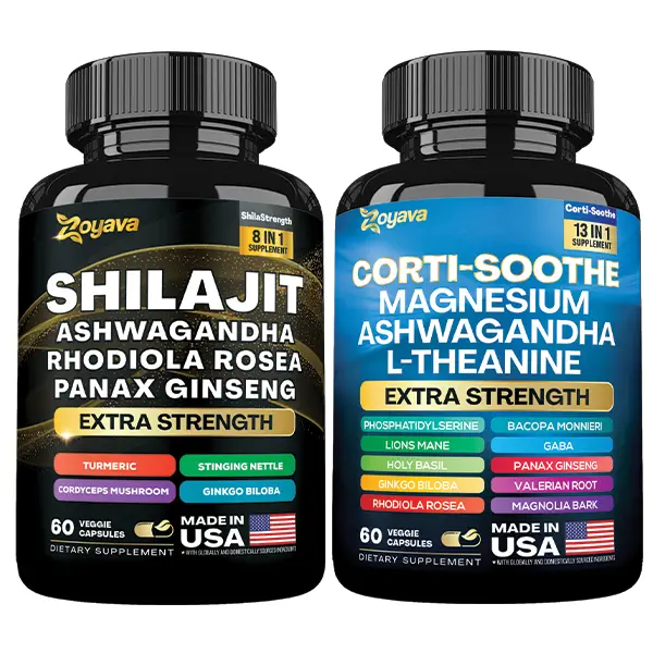 Summit Balance Bundle: Zoyava Cortisol & Shilajit All-in-One Multivitamin Combo...
